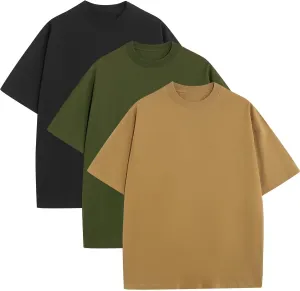 Mens Oversized T-Shirts Fashion Loose Fit Crewneck Tshirt Streetwear Heavyweight Short Sleeve Tee Shirt Gym Workout Tops