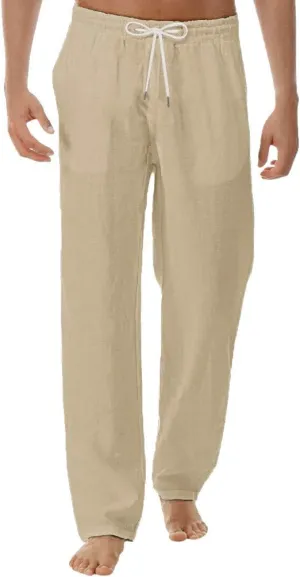 Mens Plaid Pajamas Pants Drawstring Pull On Bottoms Lightweight Casual Jogger Sweatpants with Pockets Tapered Slacks
