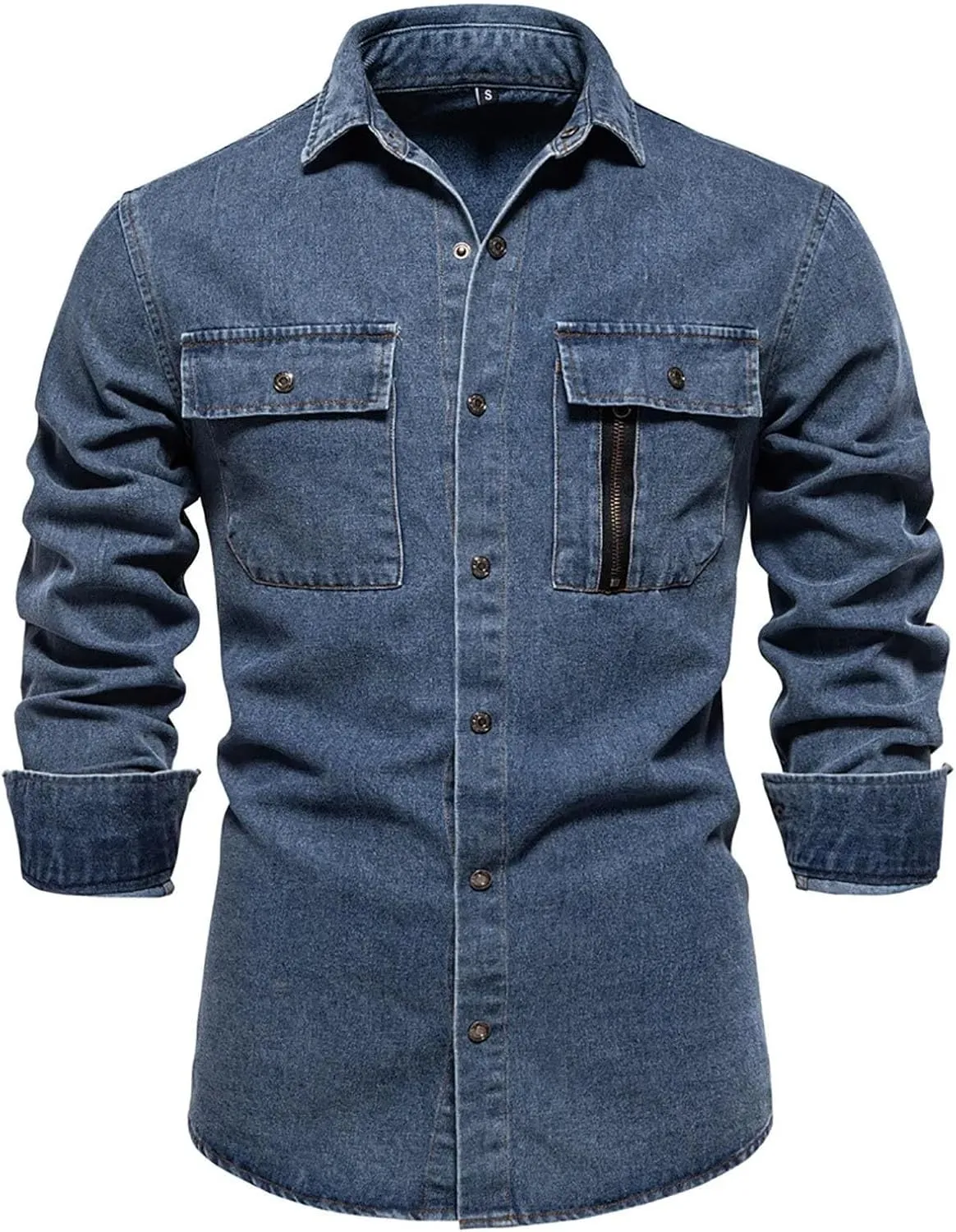 Men'S Trendy Motorcycle Denim Jacket Mens Jacket Trade Trend Code Denim Shirt
