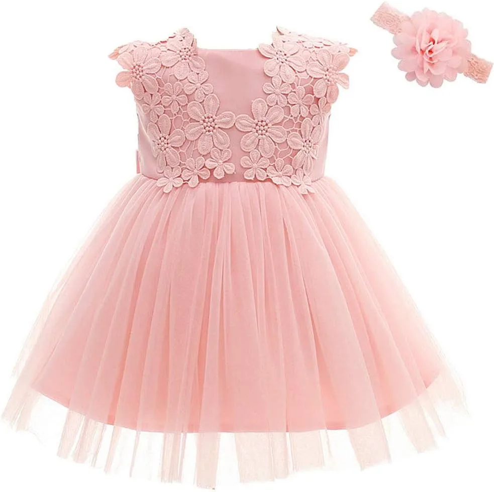 Moon Kitty Baby Girl Dress Christening Baptism Gowns Flower Girl Dress