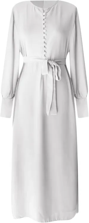 Muslim Dresses for Women Trendy 2024 Arab Cake Long Dress Abaya Dress Islamic National Robe Elegant Kaftan with Belt