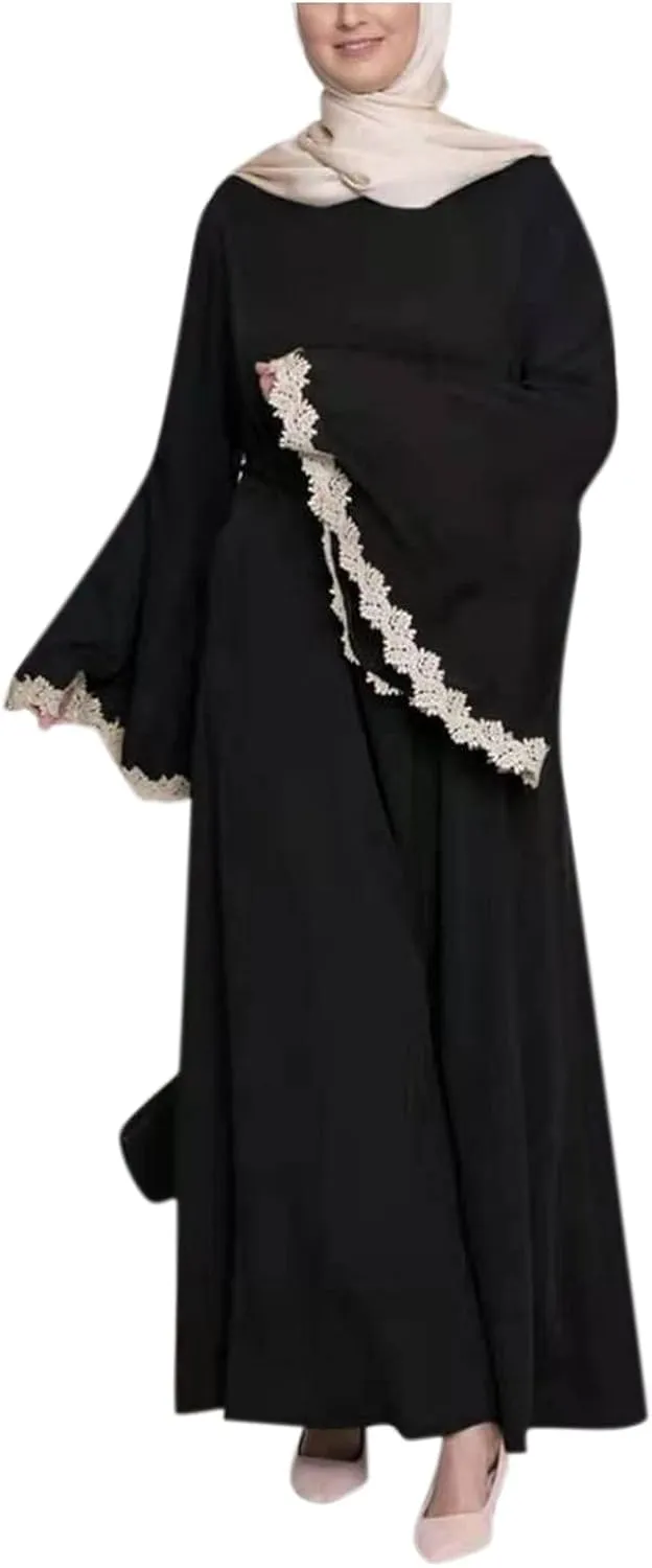 Muslim Dresses for Women Trendy 2024 Arab Cake Long Dress Abaya Dress Islamic National Robe Elegant Kaftan with Belt
