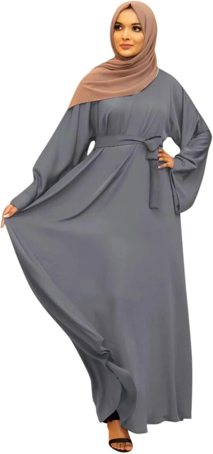 Muslim Dresses for Women Trendy 2024 Arab Cake Long Dress Abaya Dress Islamic National Robe Elegant Kaftan with Belt