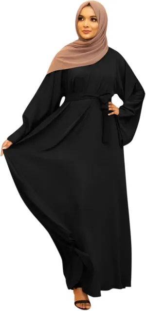 Muslim Dresses for Women Trendy 2024 Arab Cake Long Dress Abaya Dress Islamic National Robe Elegant Kaftan with Belt
