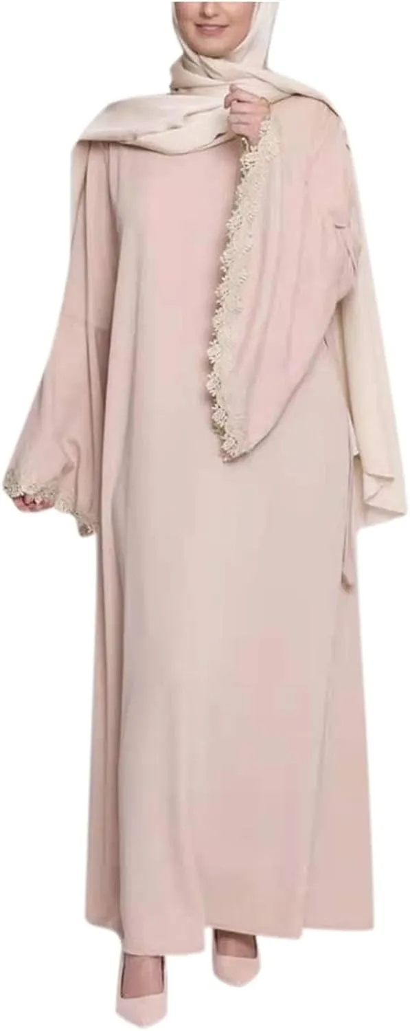 Muslim Dresses for Women Trendy 2024 Arab Cake Long Dress Abaya Dress Islamic National Robe Elegant Kaftan with Belt