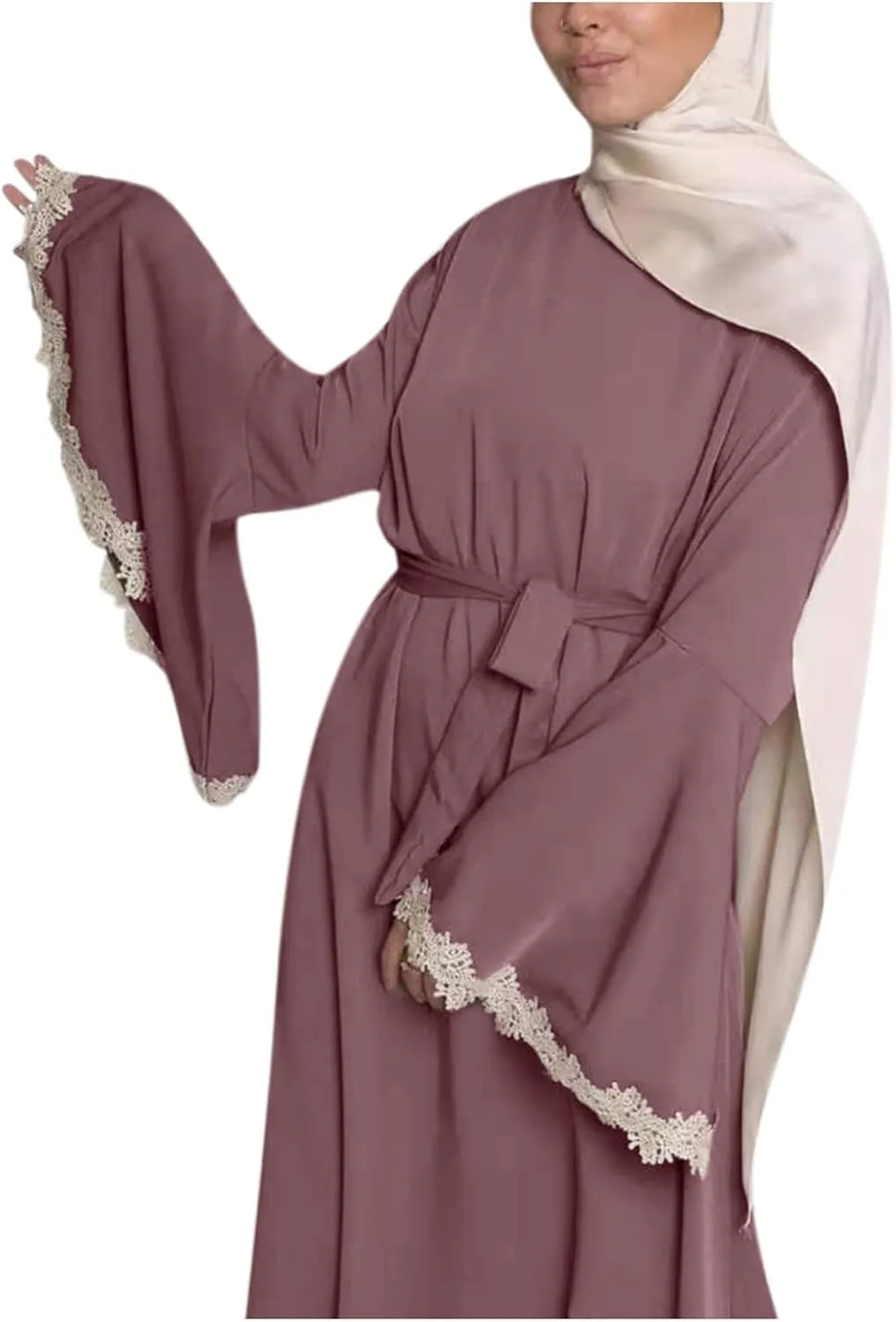 Muslim Dresses for Women Trendy 2024 Arab Cake Long Dress Abaya Dress Islamic National Robe Elegant Kaftan with Belt