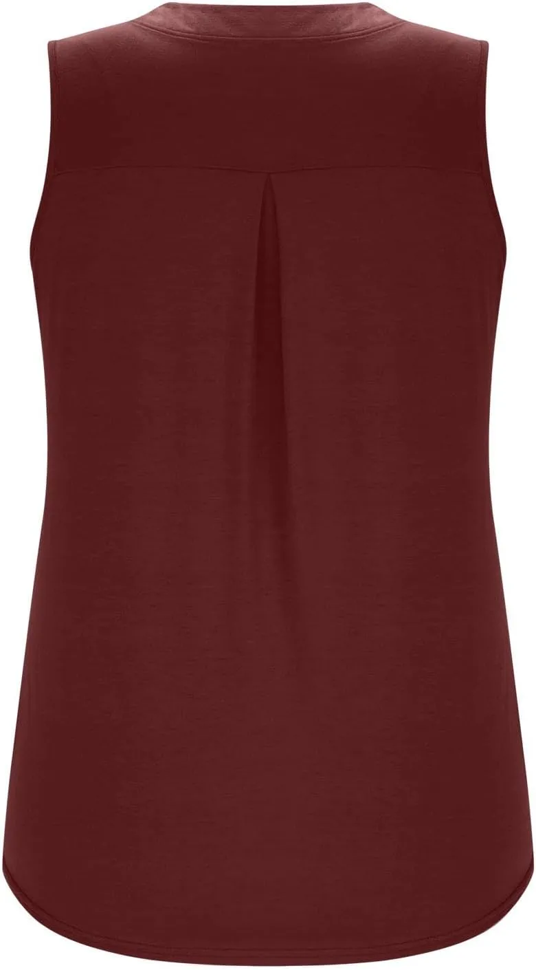 Oplxuo Women V Neck Pleated Tank Tops Trendy Dressy Sleeveless Shirts Casual Cute Blouses Solid Summer Tanks