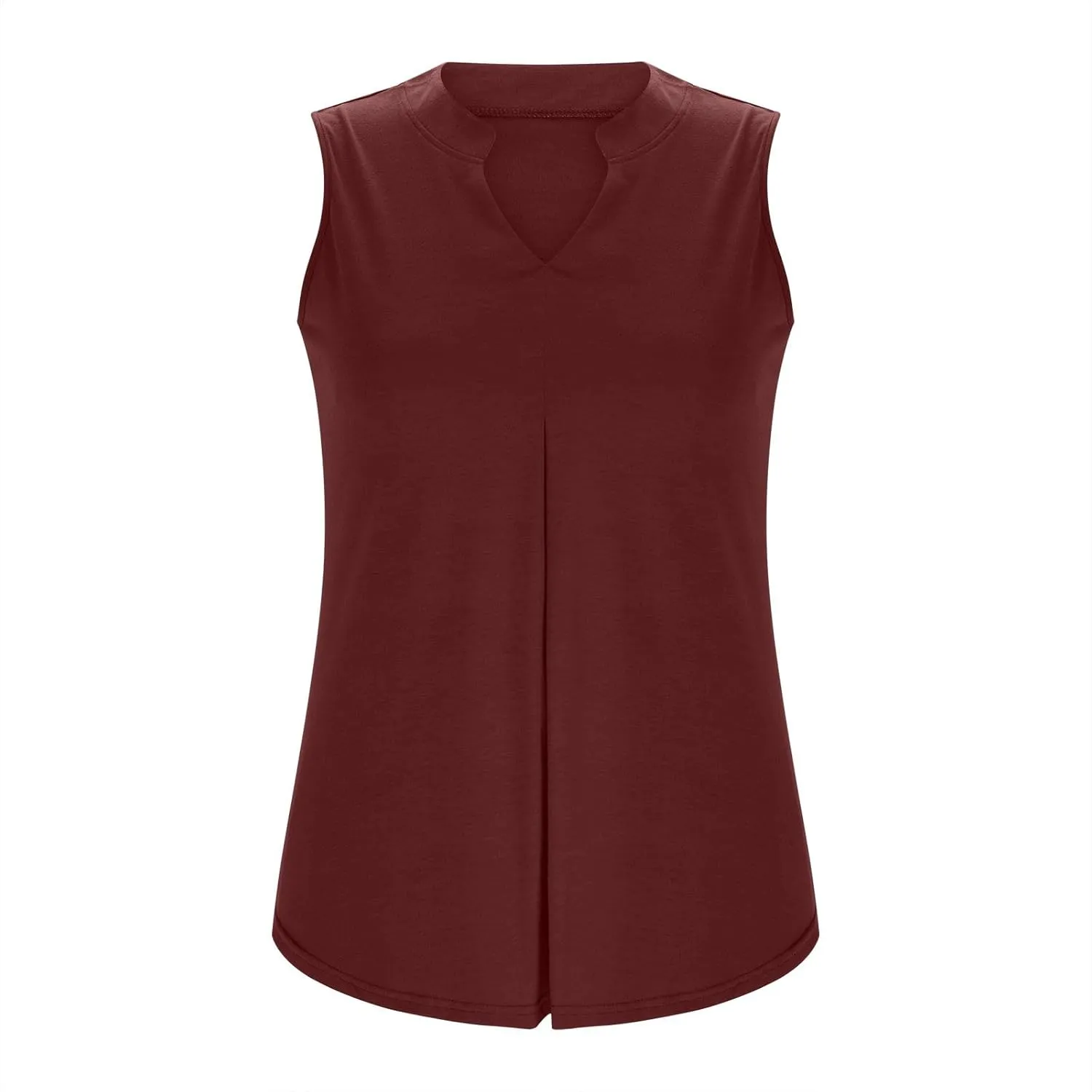 Oplxuo Women V Neck Pleated Tank Tops Trendy Dressy Sleeveless Shirts Casual Cute Blouses Solid Summer Tanks