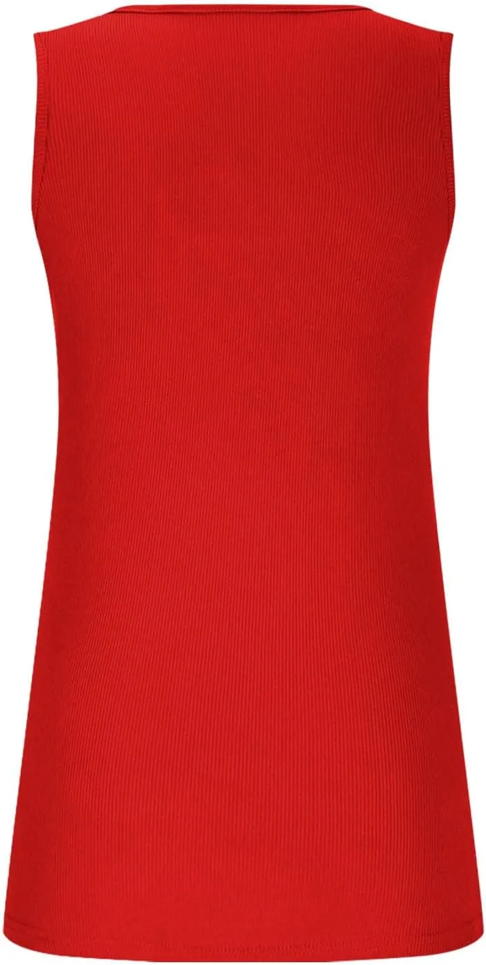 Oplxuo Womens Summer Cutout Tank Tops Asymmetric Neck Sleeveless Shirts Ribbed Tanks Slim Fitted Y2K Sexy Basic Tee Shirts