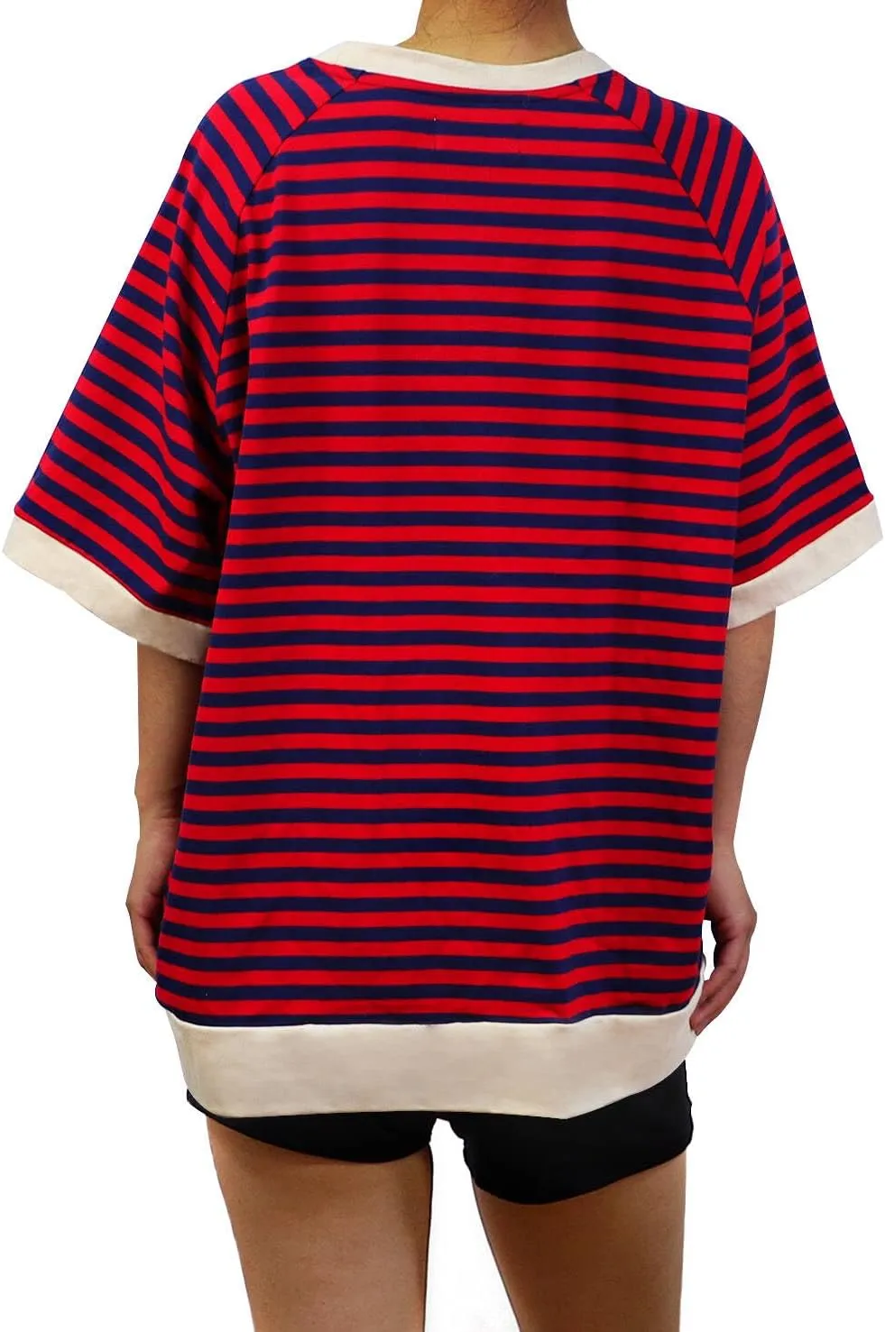 Oversized T-Shirts Striped Crewneck Short Sleeve Casual Tops Loose Blouses Tops for Women Trendy