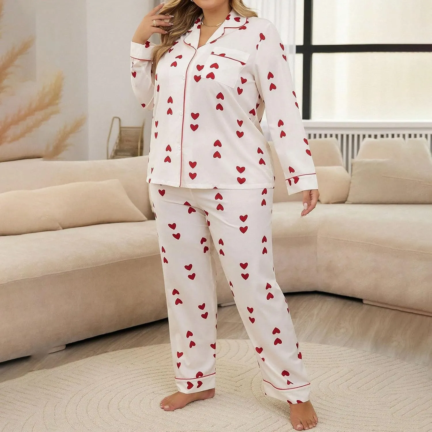 Pajama Sets for Women 2 Piece Two Piece Matching Loungewear Summer Bribbed Pajamas Fashion Plus Size Comfy Sets