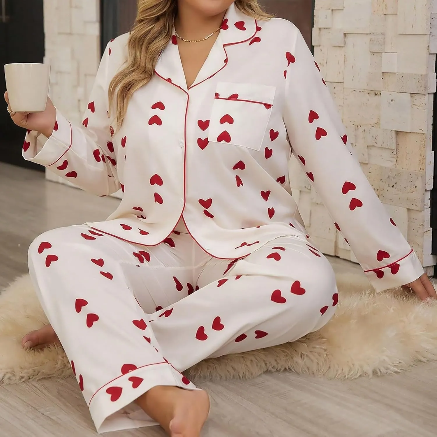 Pajama Sets for Women 2 Piece Two Piece Matching Loungewear Summer Bribbed Pajamas Fashion Plus Size Comfy Sets