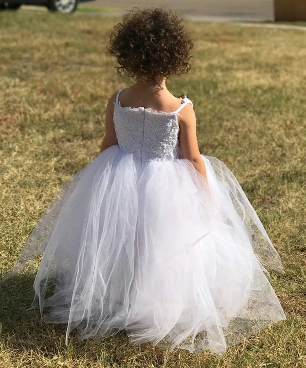 PLwedding Flower Girls Lace Tulle Ball Gowns First Communion Dresses