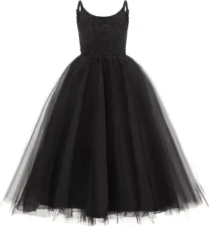 PLwedding Flower Girls Lace Tulle Ball Gowns First Communion Dresses