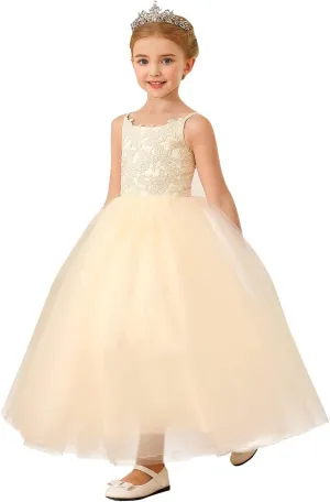PLwedding Flower Girls Lace Tulle Ball Gowns First Communion Dresses