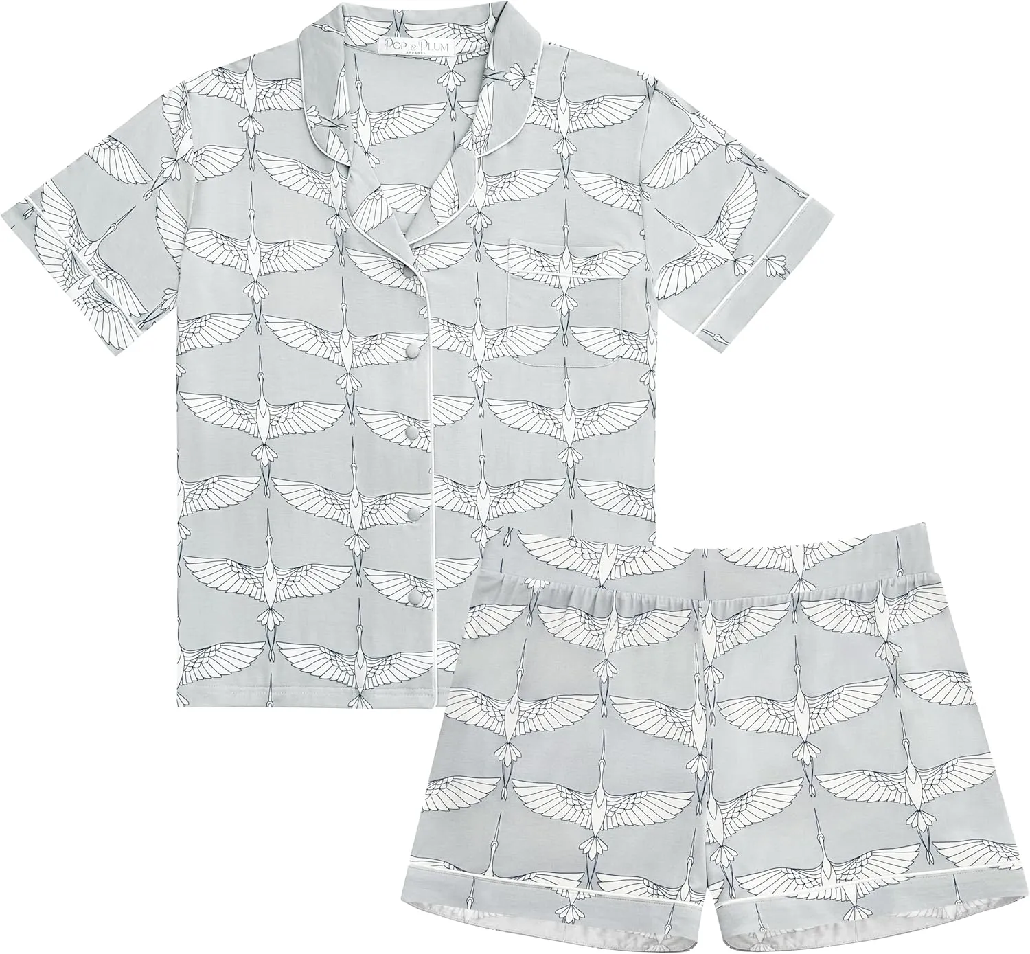 Pop & Plum Soft Cooling Viscose Bamboo Pajamas for Women, Comfy PJs, Matching Button Up Pajama Shorts Set, Super Soft Pajamas