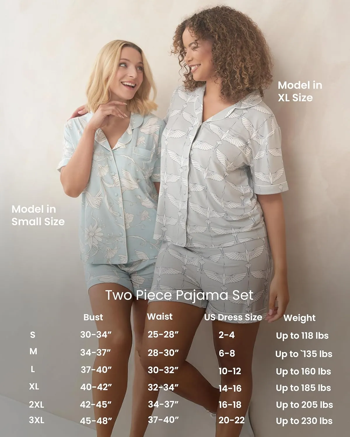 Pop & Plum Soft Cooling Viscose Bamboo Pajamas for Women, Comfy PJs, Matching Button Up Pajama Shorts Set, Super Soft Pajamas