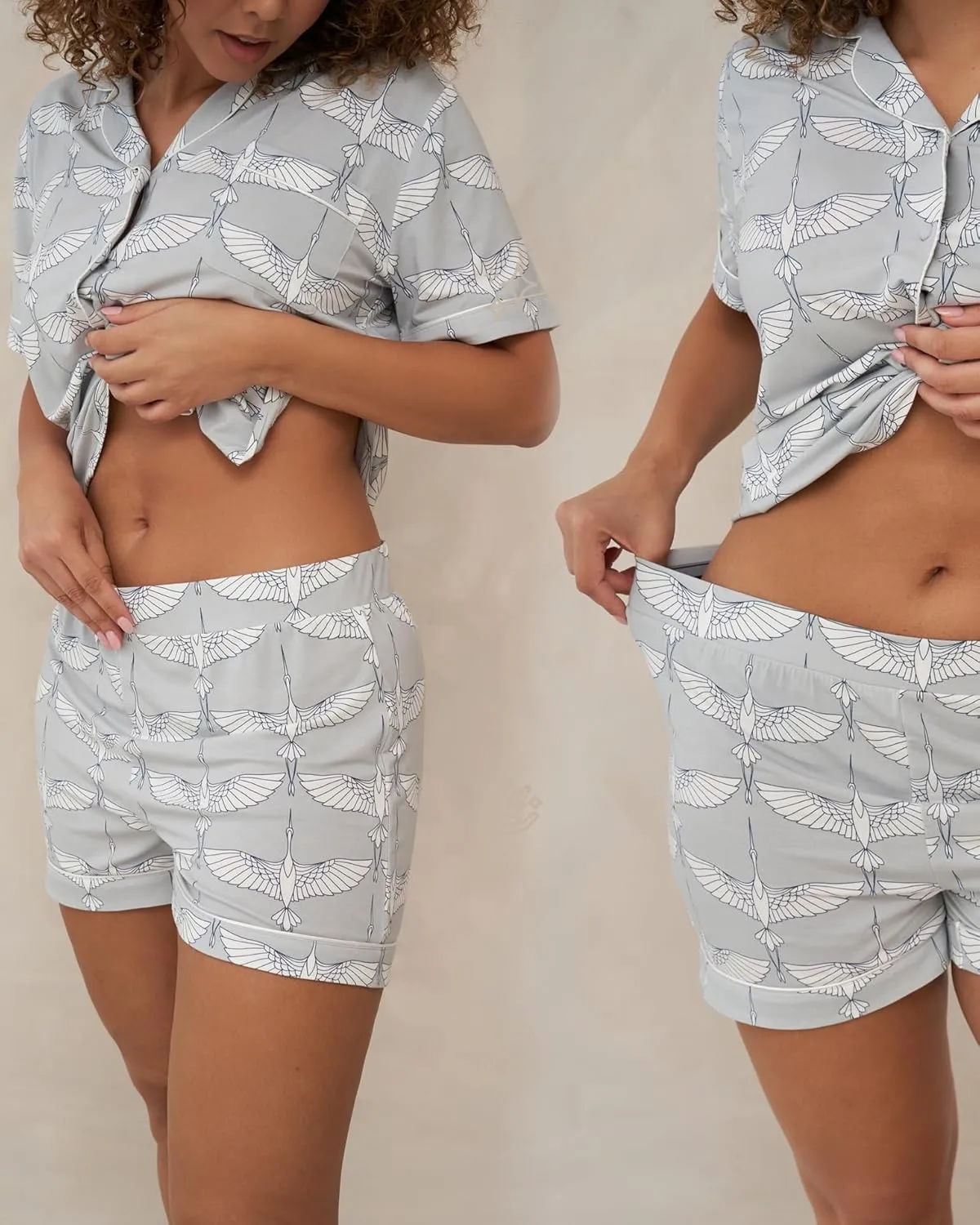 Pop & Plum Soft Cooling Viscose Bamboo Pajamas for Women, Comfy PJs, Matching Button Up Pajama Shorts Set, Super Soft Pajamas