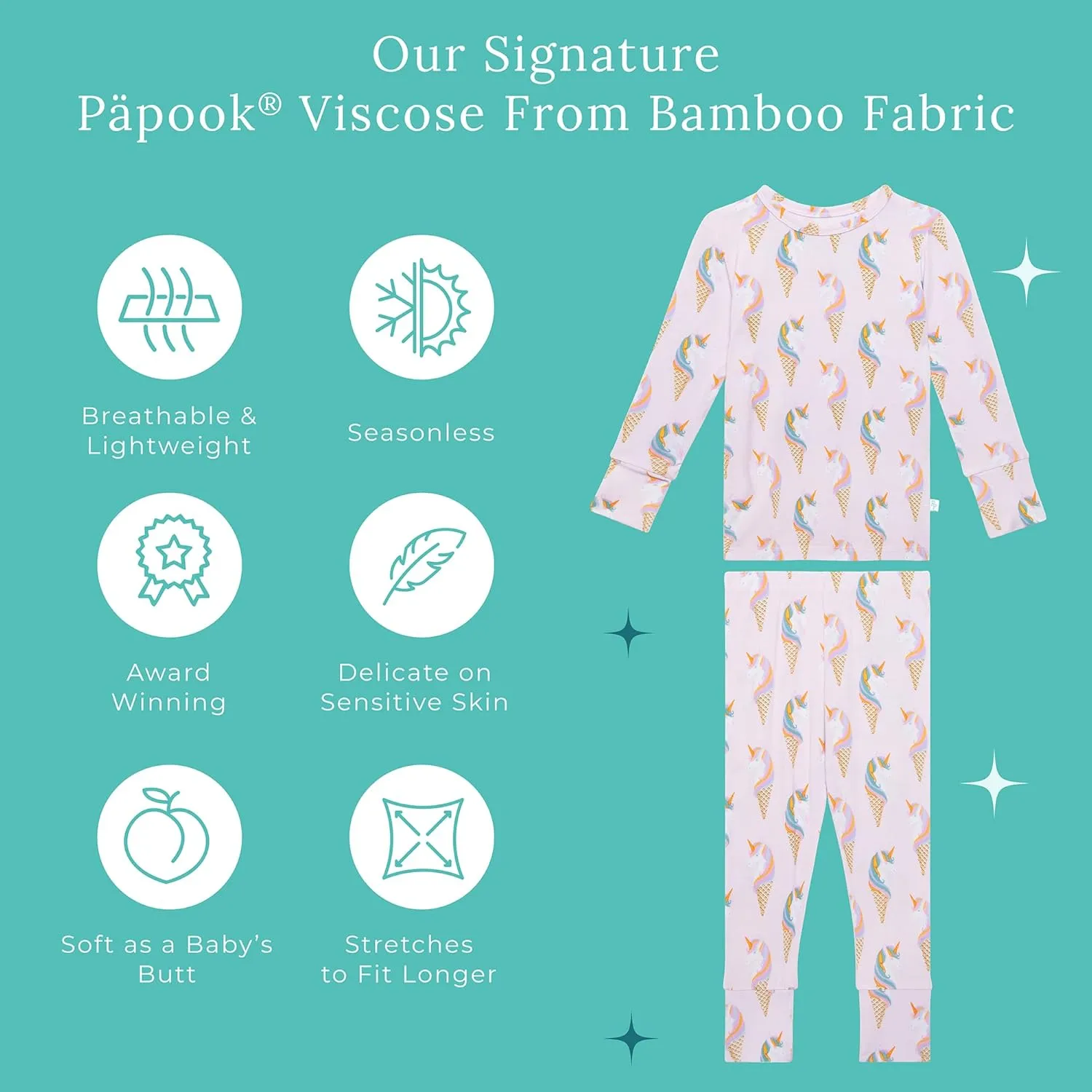Posh Peanut Girls Pajamas - Soft, Viscose from Bamboo PJs for Kids - Matching, Long Sleeve Toddler Pajamas for Girls