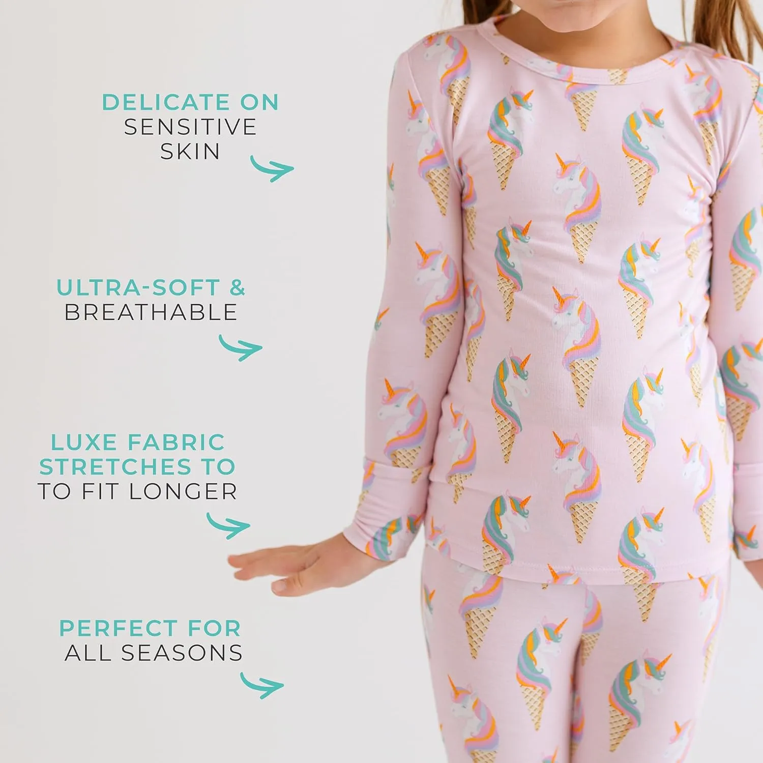 Posh Peanut Girls Pajamas - Soft, Viscose from Bamboo PJs for Kids - Matching, Long Sleeve Toddler Pajamas for Girls