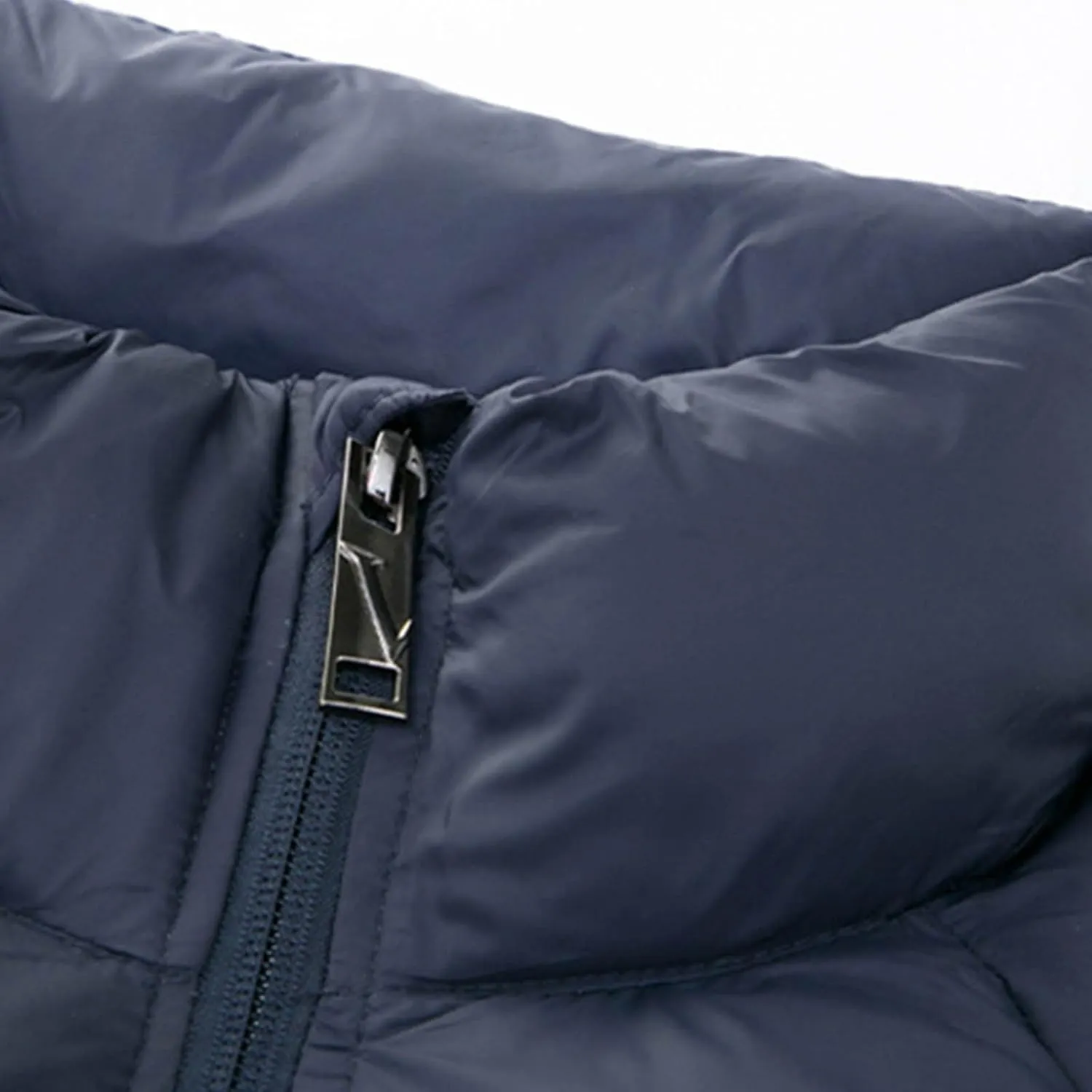 Puffer Jacket Men Quilted Zipper Stand Collar Down Coat Casual Lightweight Winter Puffy Jacket Outwear with Pockets