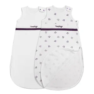 PuppyNap Baby Sleep Sack 2-Pack Set, 6-12 Months, 100% Organic Cotton with 2-Way Zipper