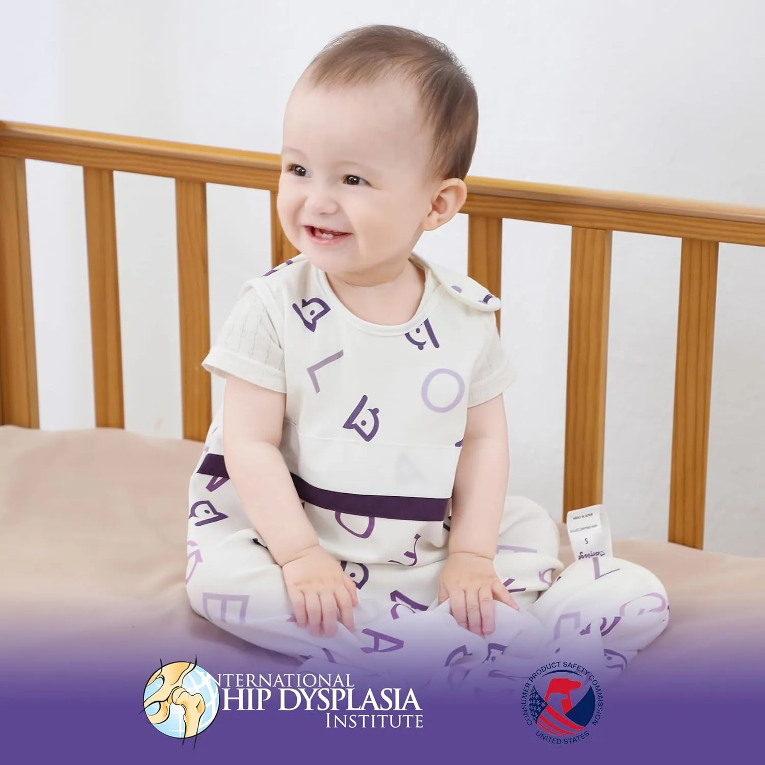 PuppyNap Baby Sleep Sack 2-Pack Set, 6-12 Months, 100% Organic Cotton with 2-Way Zipper