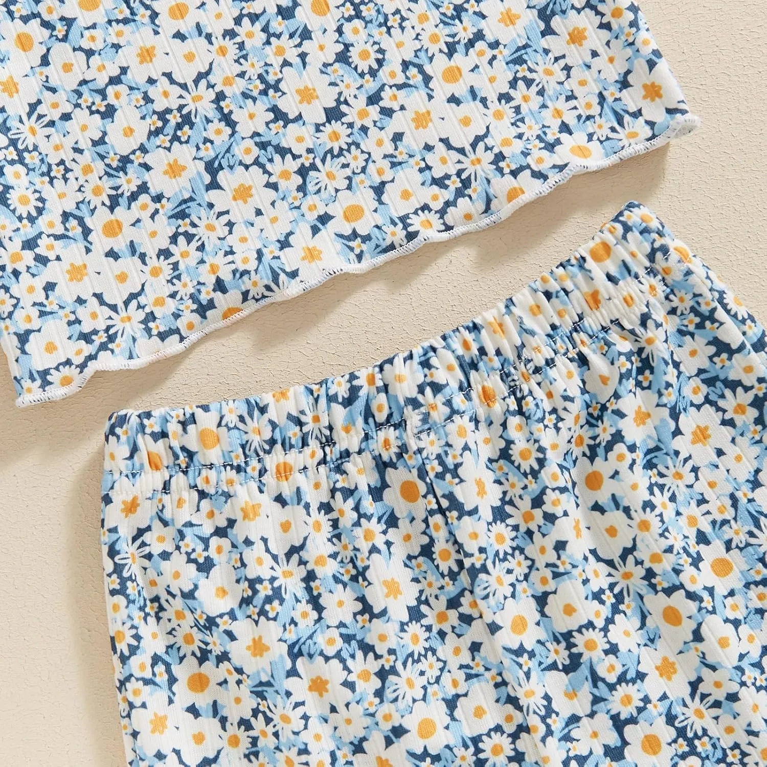 Qiylii Toddler Baby Girls Floral Short Pajamas Soft Cotton Pjs Tops and Shorts 2-Piece Summer Pajamas Clothes