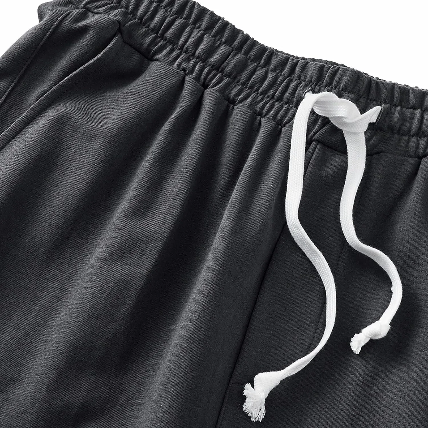 Relaxed Fit Pants Men Casual Elastic Waist Straight Leg Daily Wear Drawstring Lounge Streetwear Bottoms