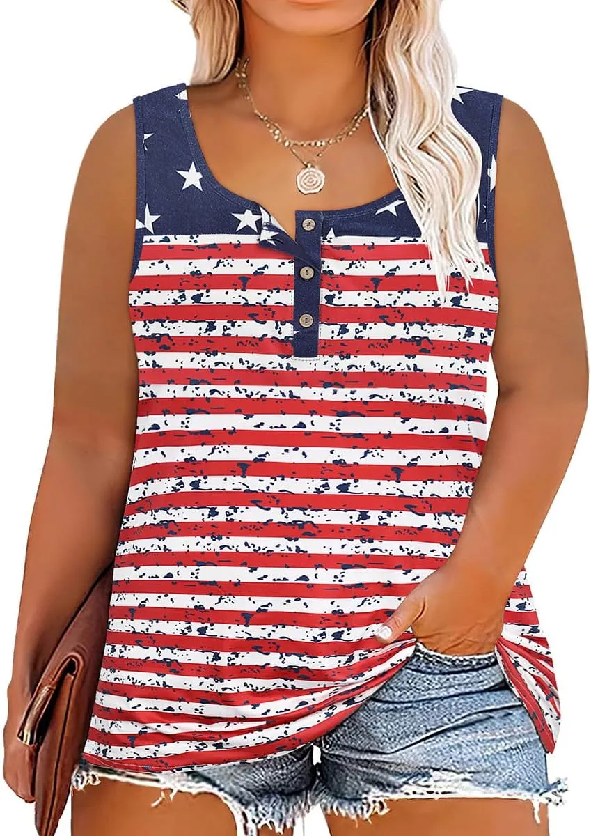 RITERA Plus Size Tanks Tops for Women Summer V Neck Solid Color Sleeveless Tanks Shirts Basic Causal Trendy Tanks Tops