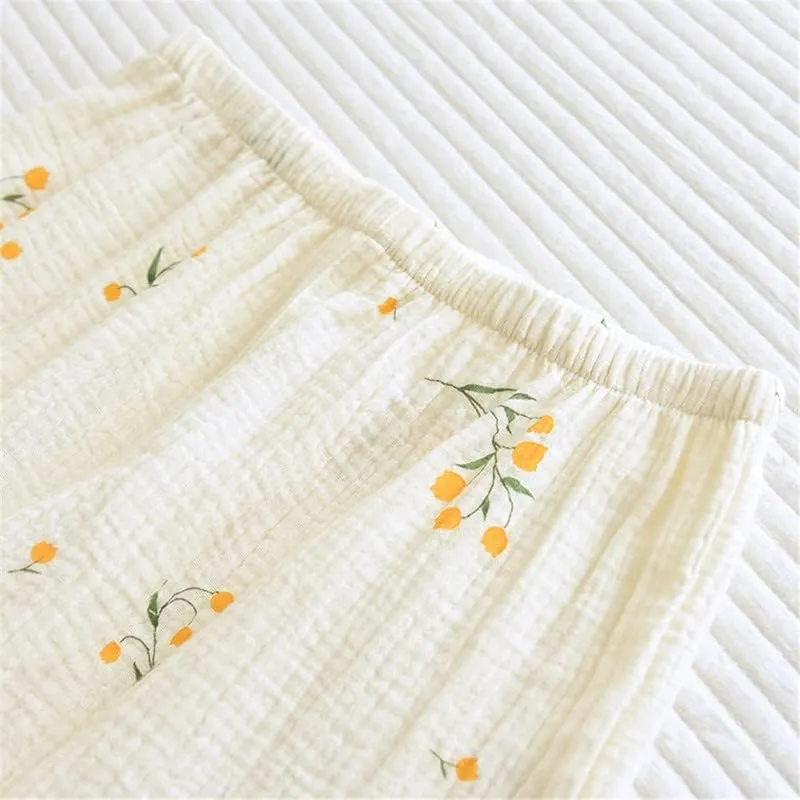 Shanghai Story Women's Cotton Pajamas Set Short Sleeve Sleepwear Button-Down Nightwear Long Pants Pj Lounge Sets Pajamas