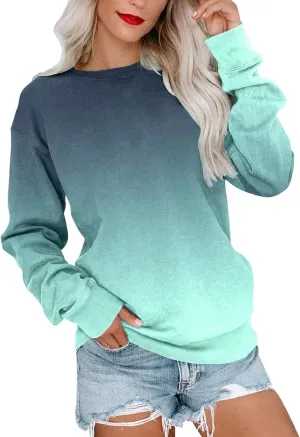 SHAOBGE Womens Fall Crewneck Sweatshirt Light Weight Casual Long Sleeve Oversized Sweatshirt Cute Pullover Fit Hoodies Tops