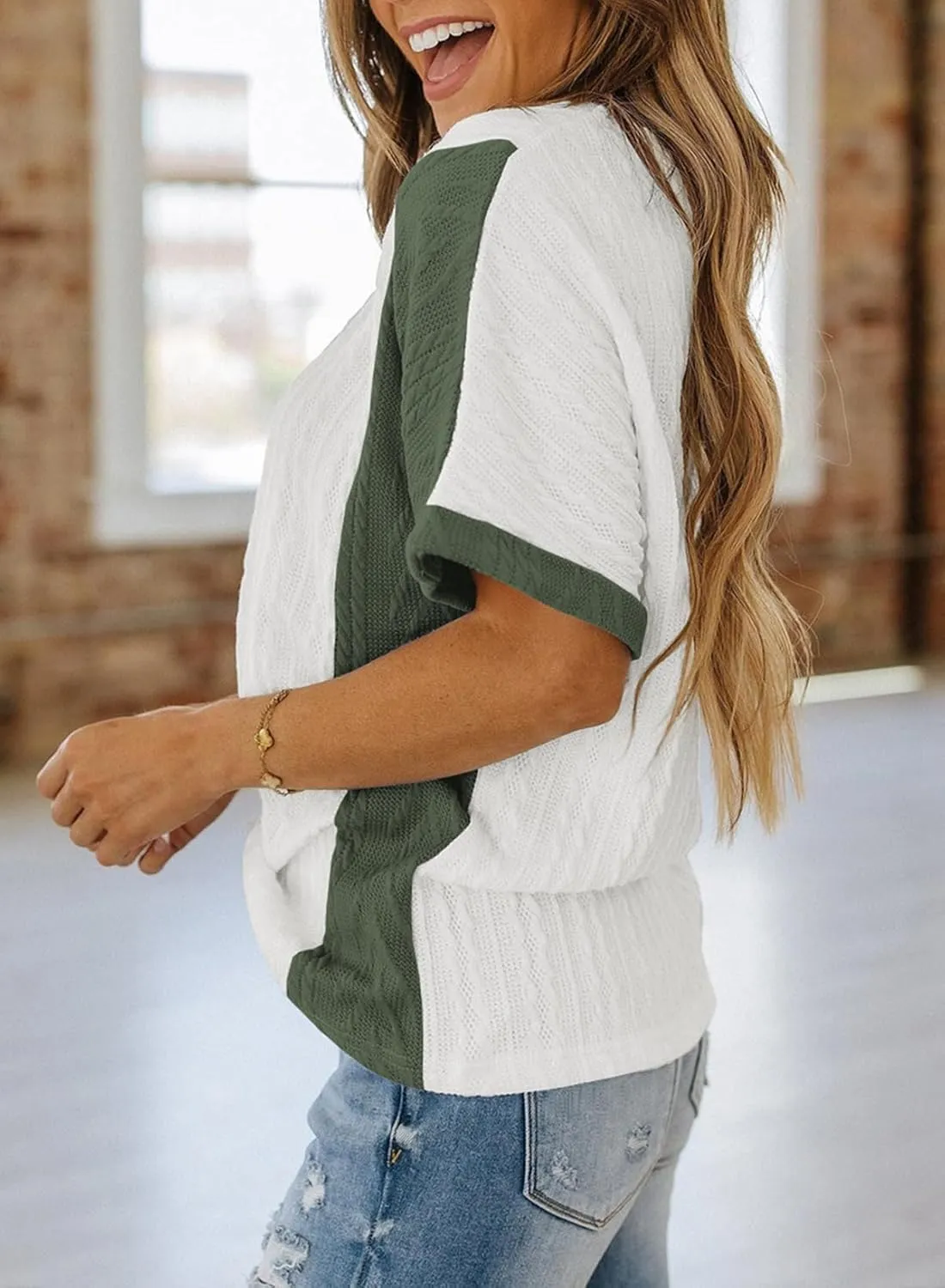 SHEWIN Womens Tops Short Sleeve Shirts Oversized Tshirts Casual Summer Tops