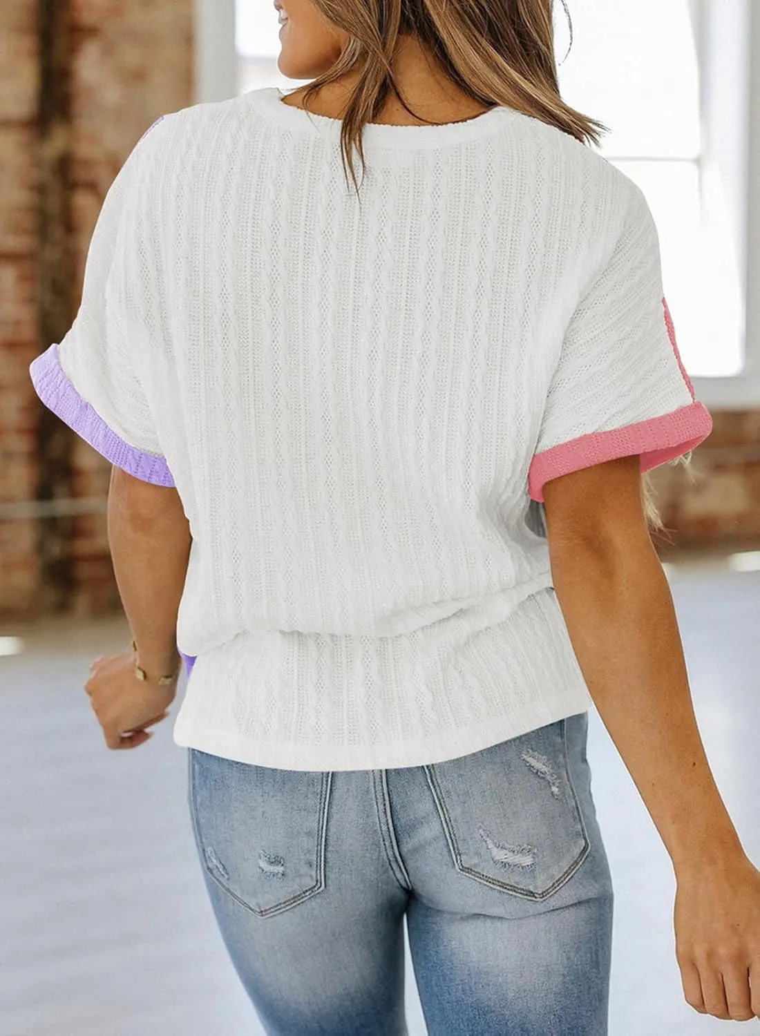 SHEWIN Womens Tops Short Sleeve Shirts Oversized Tshirts Casual Summer Tops