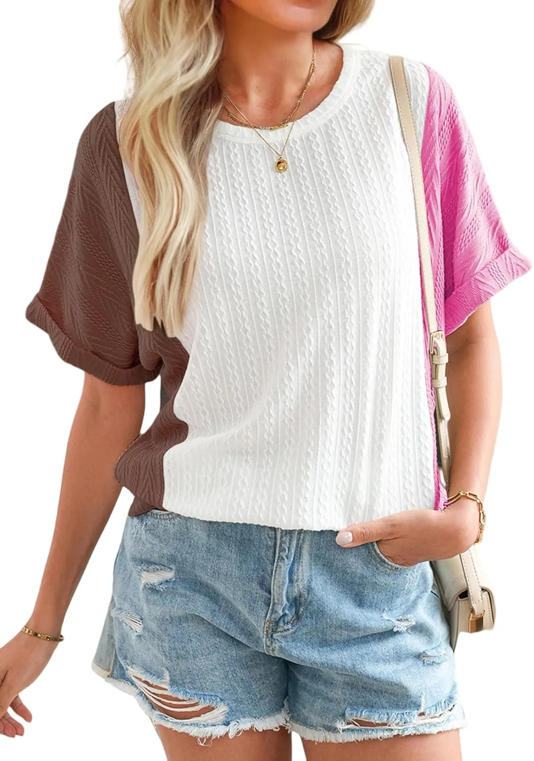 SHEWIN Womens Tops Short Sleeve Shirts Oversized Tshirts Casual Summer Tops