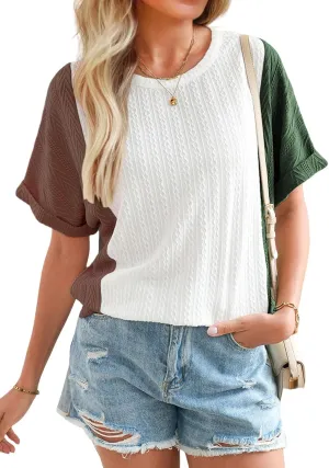 SHEWIN Womens Tops Short Sleeve Shirts Oversized Tshirts Casual Summer Tops