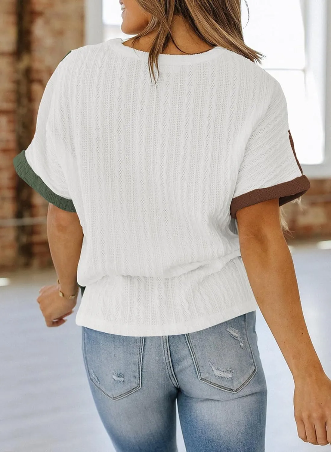 SHEWIN Womens Tops Short Sleeve Shirts Oversized Tshirts Casual Summer Tops