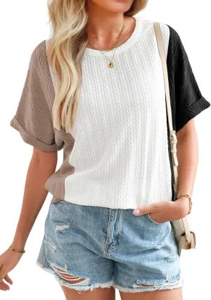SHEWIN Womens Tops Short Sleeve Shirts Oversized Tshirts Casual Summer Tops