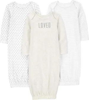 Simple Joys by Carter's Baby 3-Pack Neutral Cotton Sleeper Gown