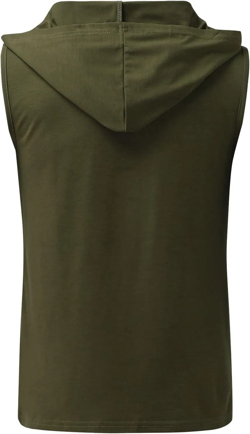 Sleeveless Hoodies for Men Summer Workout Tank Tops Shirts with Pocket Drawstring Bodybuilding Muscle Cut Off T-Shirt