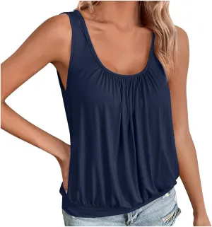 Spaghetti Strap Tank Top for Women Fashion Workout Tanks for Women Scoop Neck Athletic Sports Sleeve T-Shirts Tank