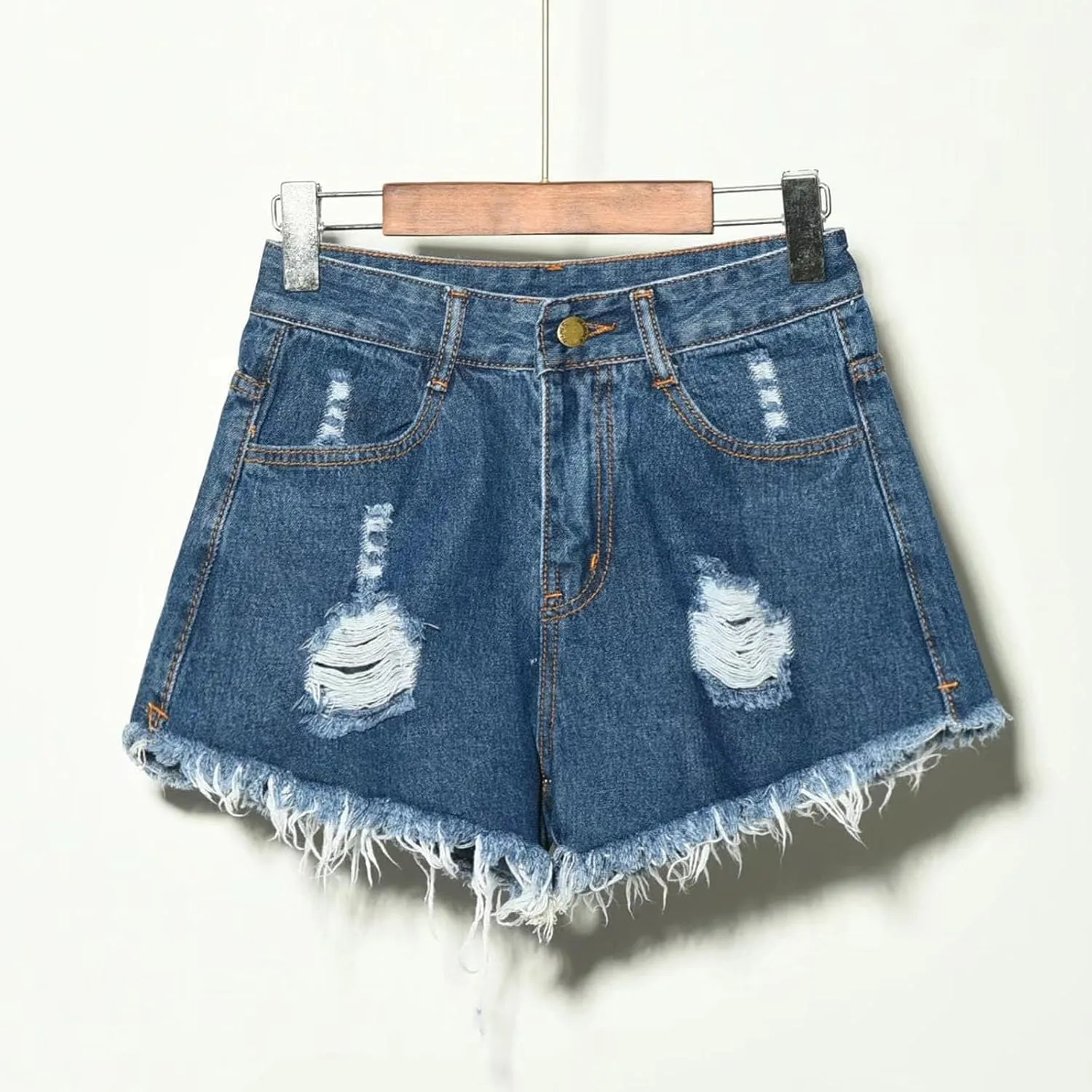Summer Jeans Shorts for Women, Teen Girls Y2K Preppy Clothes Plus Size Raw Hem Ripped Denim Shorts Going Out Shorts