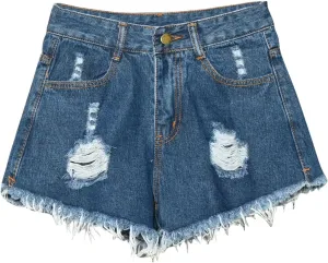 Summer Jeans Shorts for Women, Teen Girls Y2K Preppy Clothes Plus Size Raw Hem Ripped Denim Shorts Going Out Shorts