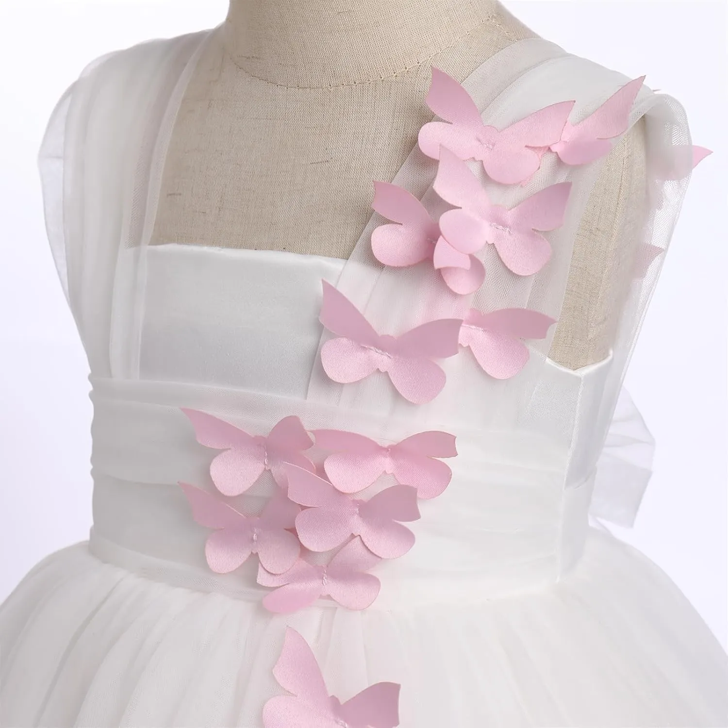 Toddler Baby Flower Girls Sequins Bowknot High Low Tutu Dress Petal Lace Princess Pageant Wedding Birthday Party Formal Gown