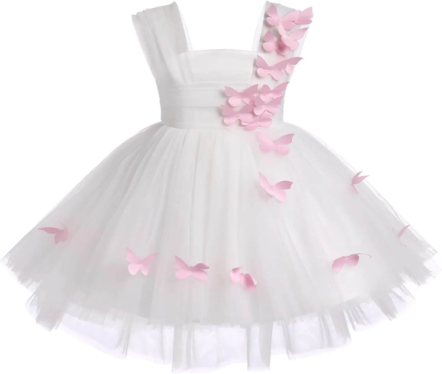 Toddler Baby Flower Girls Sequins Bowknot High Low Tutu Dress Petal Lace Princess Pageant Wedding Birthday Party Formal Gown