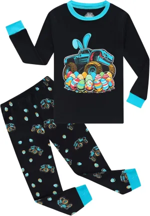 Toddler Boys Cotton Pajamas Kids Long Sleeve Sleepwear Holiday Pajamas Sets