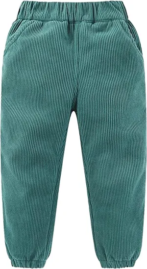 Toddler Boys Girls Kids Corduroy Sweatpants Elastic Waist Jogger Pants Unisex Solid Fall Winter Active Pants Bottoms