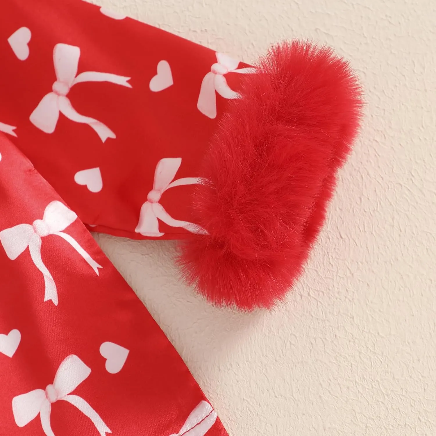 Toddler Girl Valentines Satin Pajamas Heart&Bow Print Button Down Shirt   Pants Little Kids Girls Silk Pajama Set
