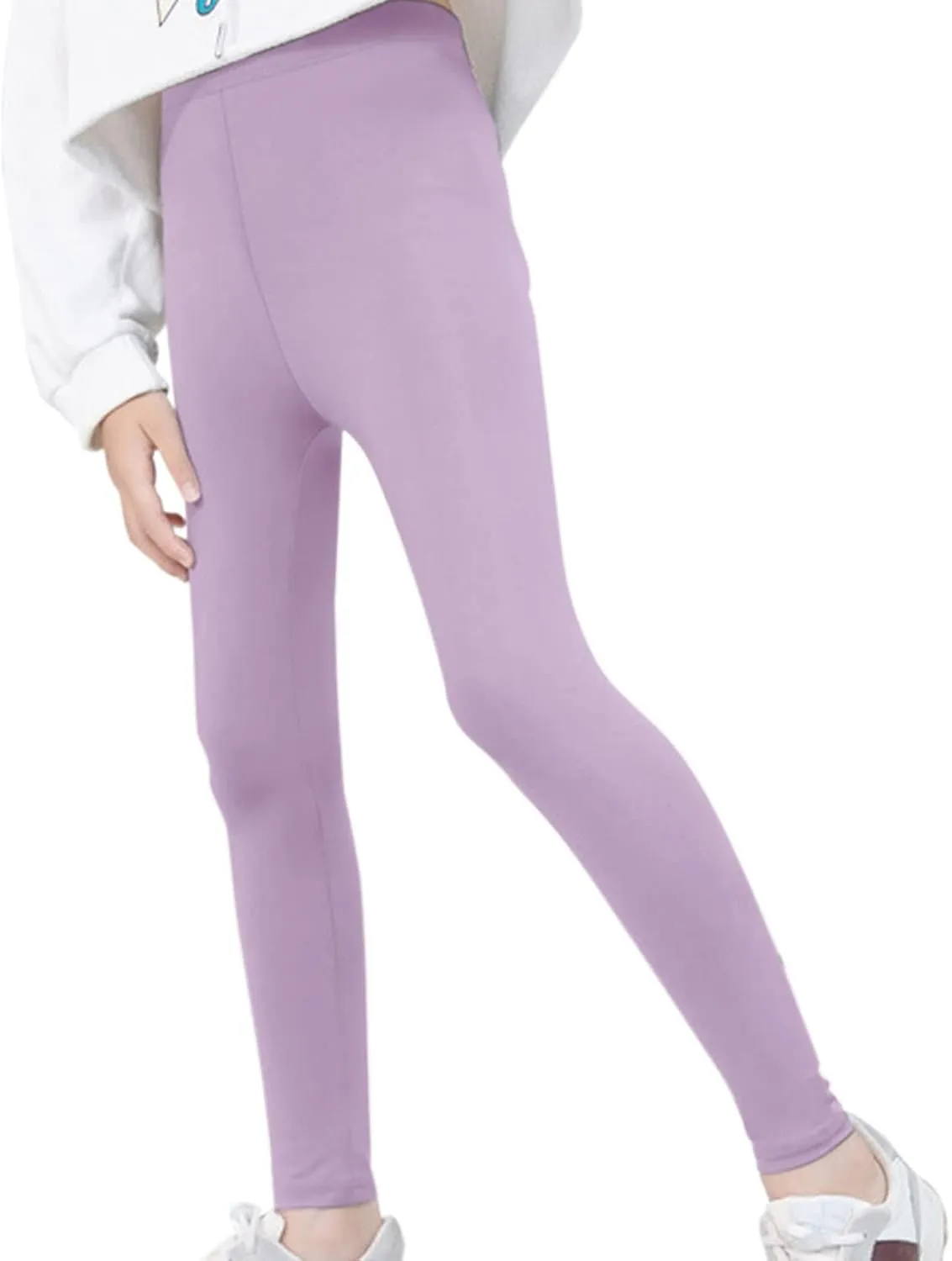 Toddler Girls High Waist Leggings for Kids Stretch Athletic Dance Yoga Pants Solid Comfy Leggings Bottoms Clothes