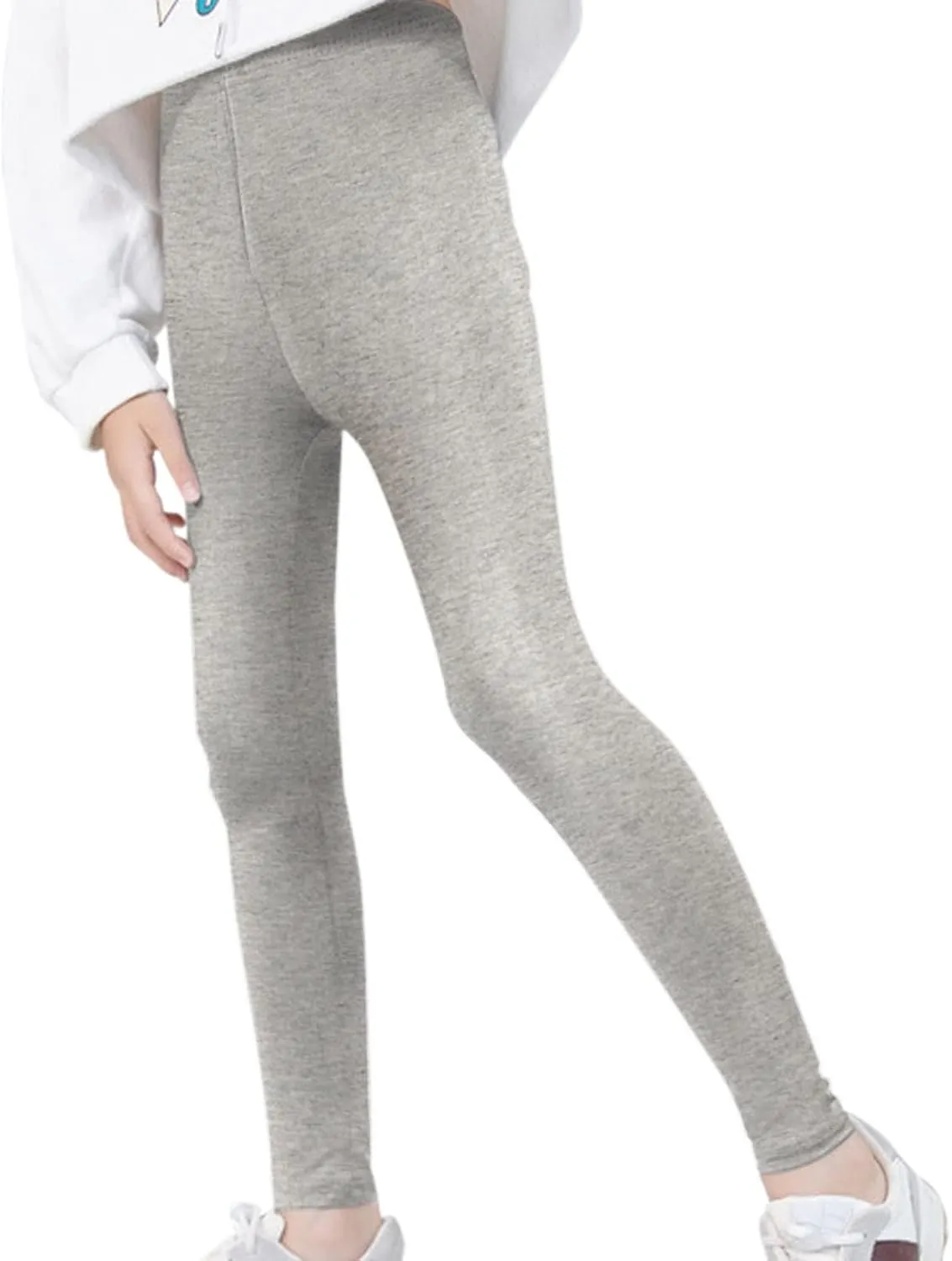 Toddler Girls High Waist Leggings for Kids Stretch Athletic Dance Yoga Pants Solid Comfy Leggings Bottoms Clothes
